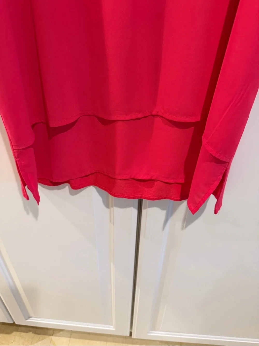 Michael Kors Hot Pink Layered V-Neck Sleeveless Shell Top